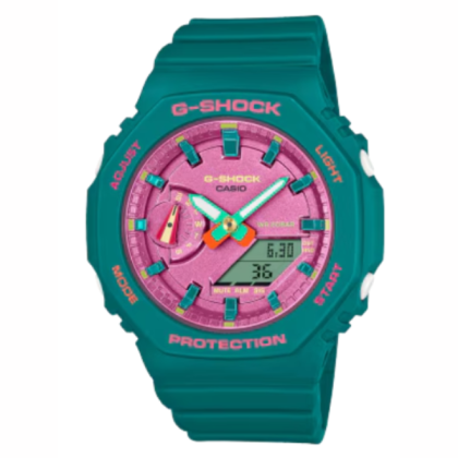 Casio G-Shock Women Bright Summer Colors Series GMA-S2100BS-3A Turquoise Green Resin Band Sports Watch